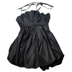 Zara Voluminous Bubble Hem Satin Halter Dress Blogger’s Favorite Size Medium